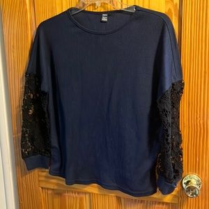 Long sleeve size medium romantic top with lace sleeves by Shein